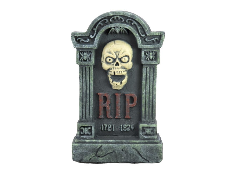 Halloween tombstone with skull, 56cm