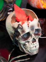 Halloween Flaming Skull, 45x21x15cm