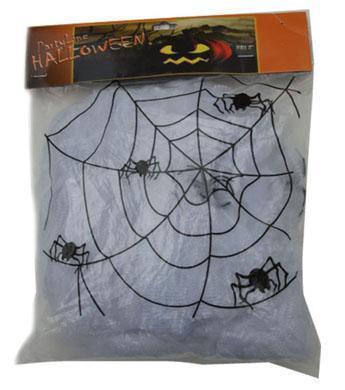 Spinnenweb wit 50 gram + 2 spinnen