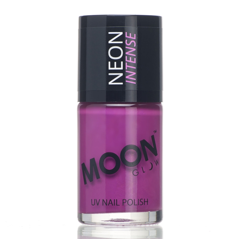 Neon UV nail polish intense purple