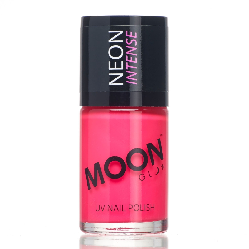 Neon UV nail polish intense pink