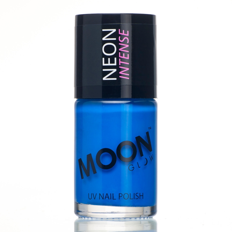 Neon UV nail polish intense blue