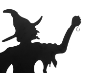 Silhouette Metal Witch with Broom