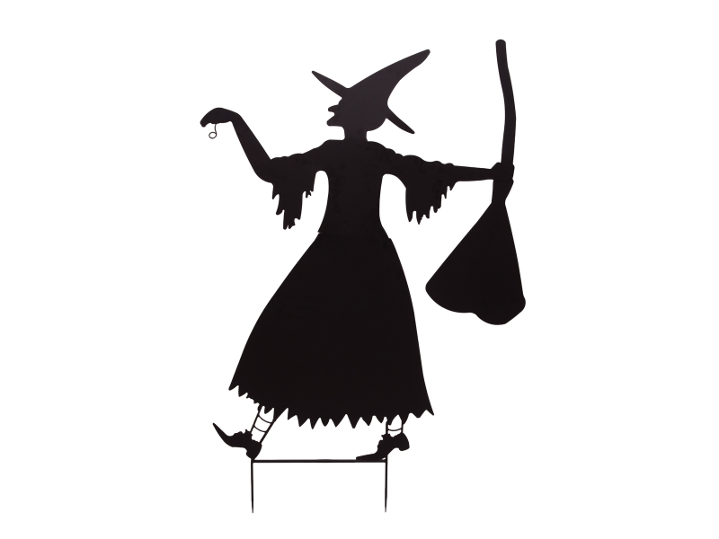 Silhouette Metal Witch with Broom