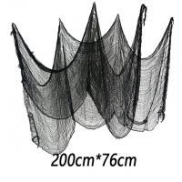 Halloween decoratie gaasdoek zwart 200 x 76 cm