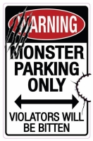 Monster Parking only metal signs 41 cm