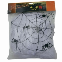 Spinnenweb wit 100 gram + 4 spinnen