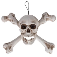 Schedel en piratenbotten hangend