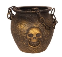Halloween Ketel 26 cm met Doodskop en Ketting