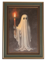 Schilderij Spook met Kaars LED