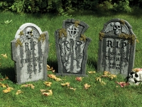 Tombstones with Moss &ndash; Set van 3 &ndash; 56 cm