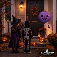 Folieballon Halloween Pompoen Lila &ndash; 56 cm