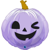 Folieballon Halloween Pompoen Lila &ndash; 56 cm