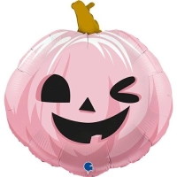 Folieballon Halloween Pompoen Roze &ndash; 56 cm