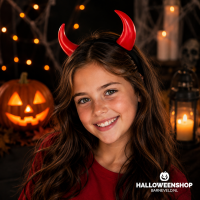 Duivel Hoorntjes Diadeem &ndash; Rood
